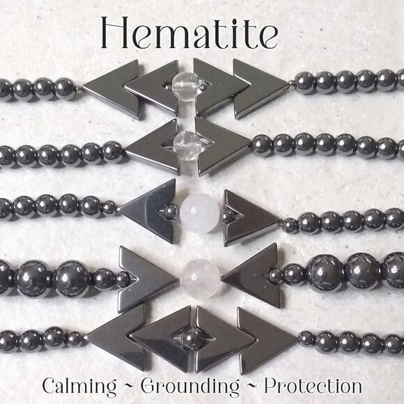 Cool Calm & Collected ~ Classy Hematite & Quartz Beaded Bracelet for 7" Wrist - Picture 4 of 9